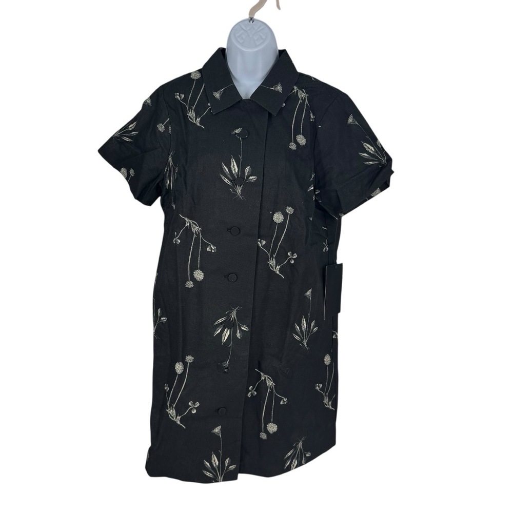 Tuckernuck NEW Black Meadow Rue Marley Collared Cotton Mini Dress Size XL - Picture 4 of 11